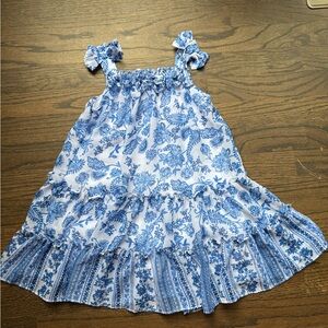 Jona Michelle Blue and White Floral Casual Dress
